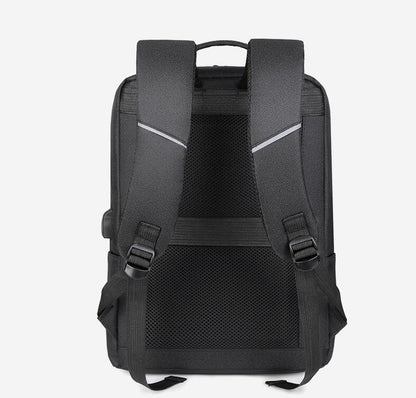 Men's Nylon Backpack Laptop Bag Multi-layer USB Charging Power Large Capactity Students