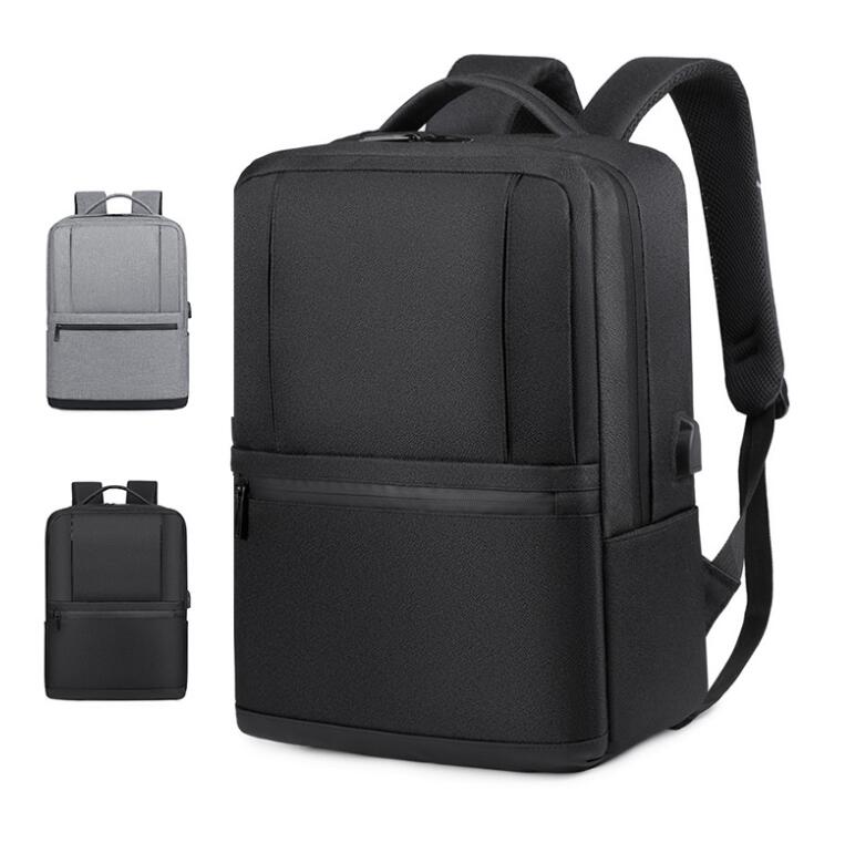 Men's Nylon Backpack Laptop Bag Anti-splash Waterproof Large Capacity USB Charging