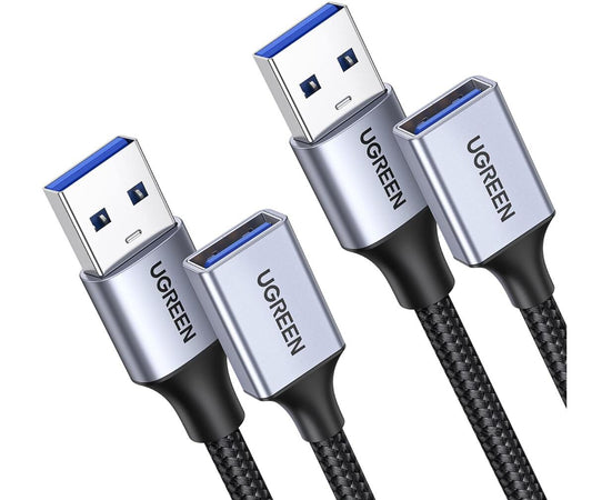 [2 Pack] Braid Extension Fast Transfer USB 3.0 Cable Male to Female