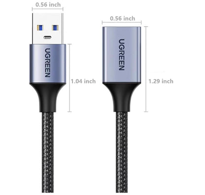 [2 Pack] Braid Extension Fast Transfer USB 3.0 Cable Male to Female