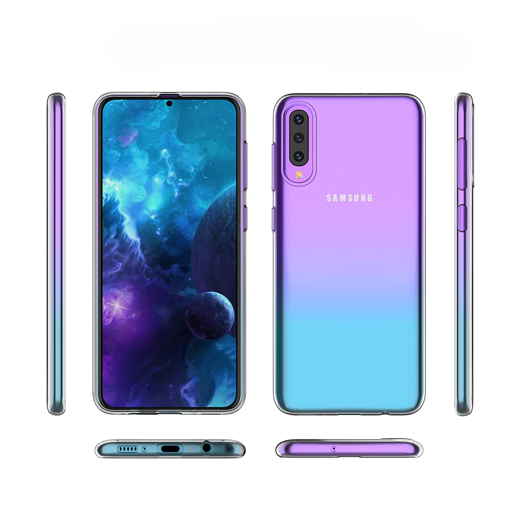 [2 Pack] Dot Clear Rubber Soft TPU Samsung Galaxy A50s Case Back Gel