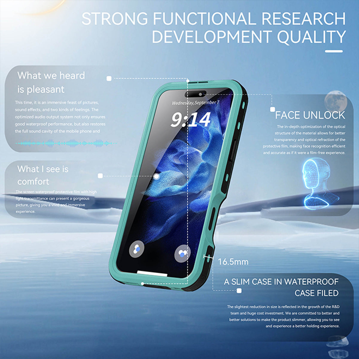 Ultramarine Technology with 3-in-1 IP68 Waterproof MagSafe Phone Case for Sports & Commuting