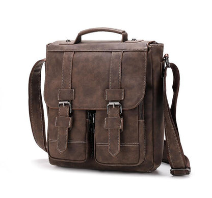 Men's PU Leather Messenger Bag Tablet Cross-body Retro Casual Oblique Span