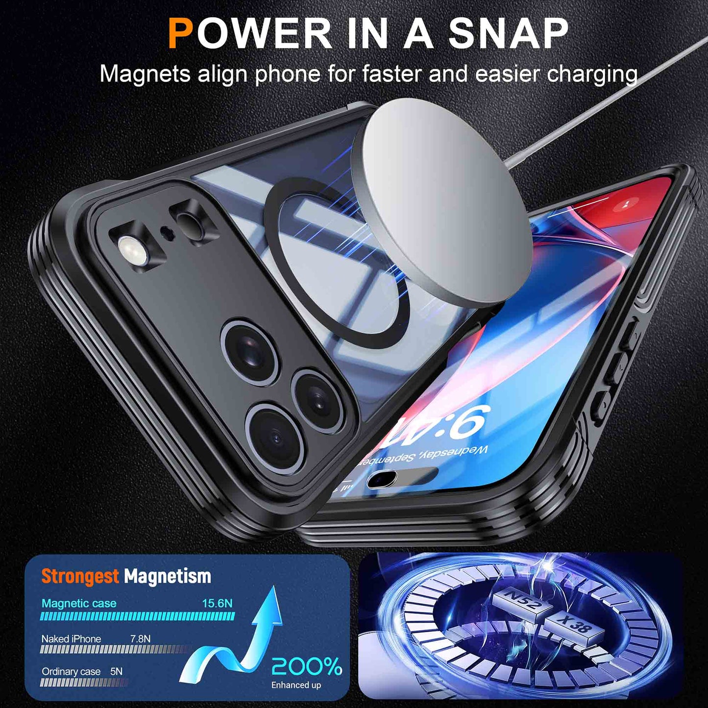 Ultramarine Technology 360 Full-Body Protection MagSafe Phone Case Clear Rugged Series - iPhone 18 Pro Max