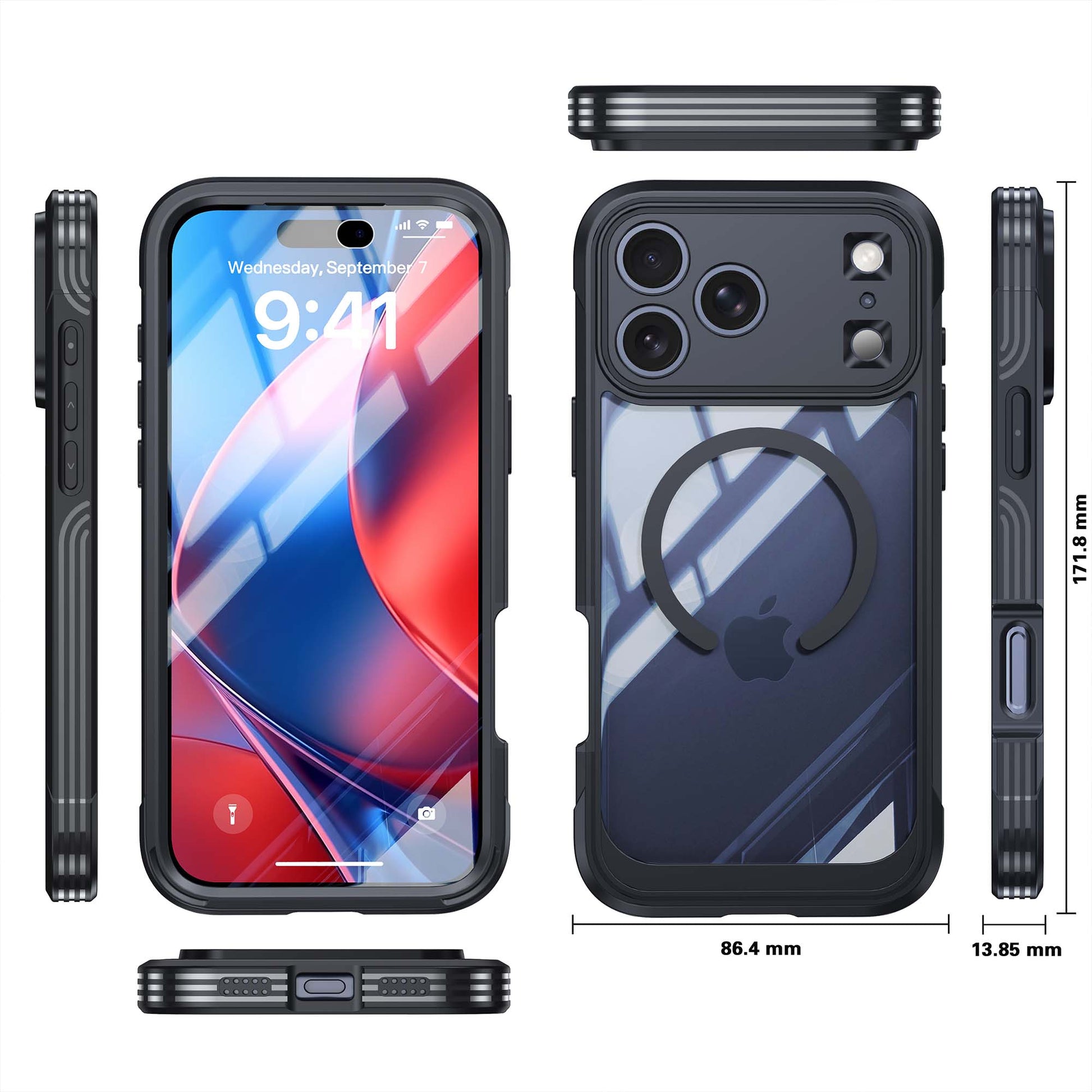 Ultramarine Technology 360 Full-Body Protection MagSafe Phone Case Clear Rugged Series - iPhone 18 Pro Max