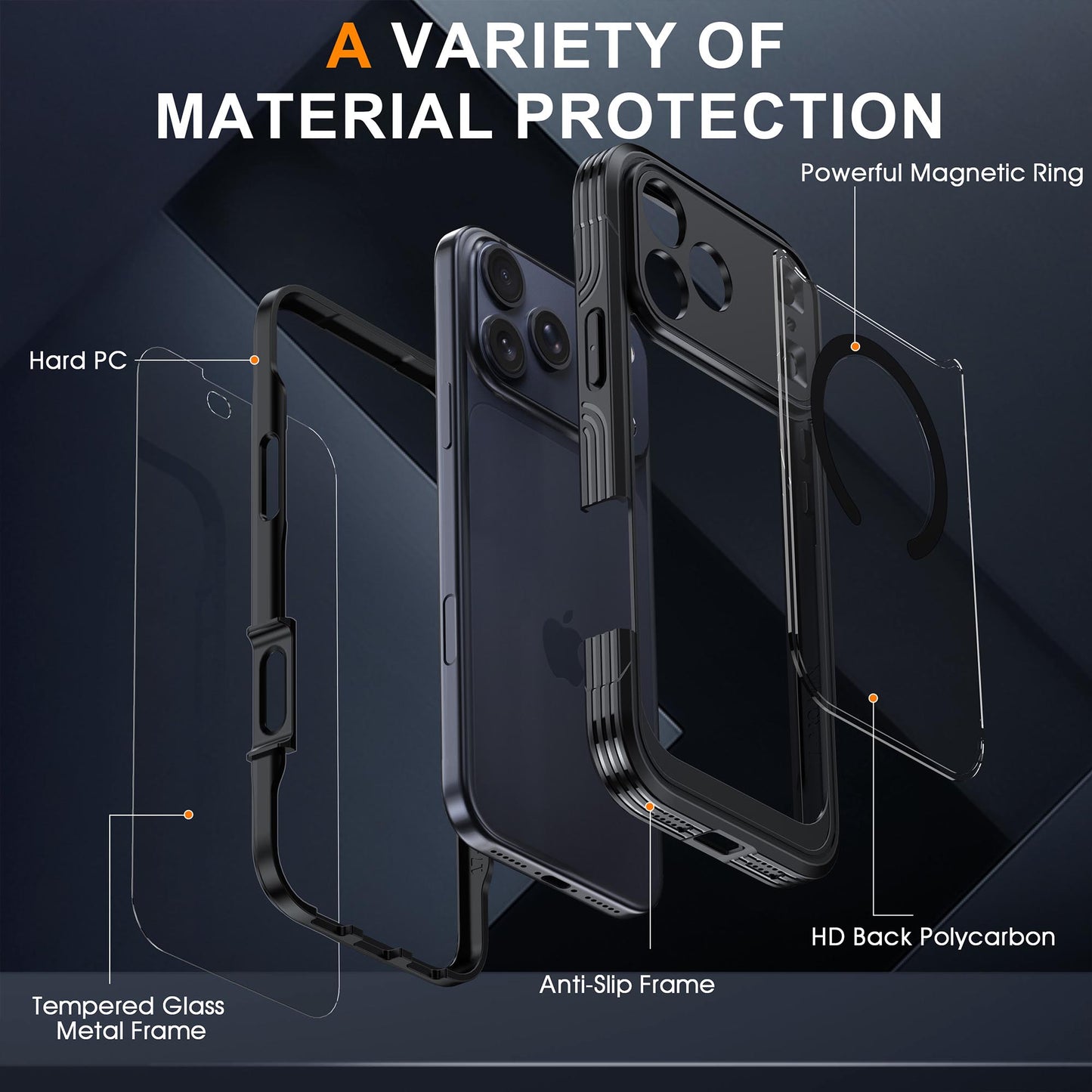 Ultramarine Technology 360 Full-Body Protection MagSafe Phone Case Clear Rugged Series - iPhone 18 Pro Max