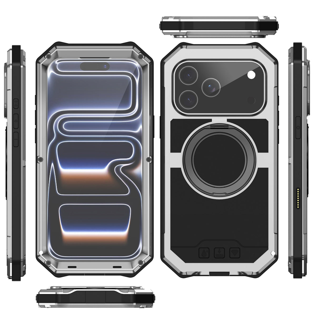 Ultramarine Technology 360° Ring Stand Armor Phone Case with Strong Magnetic Lock