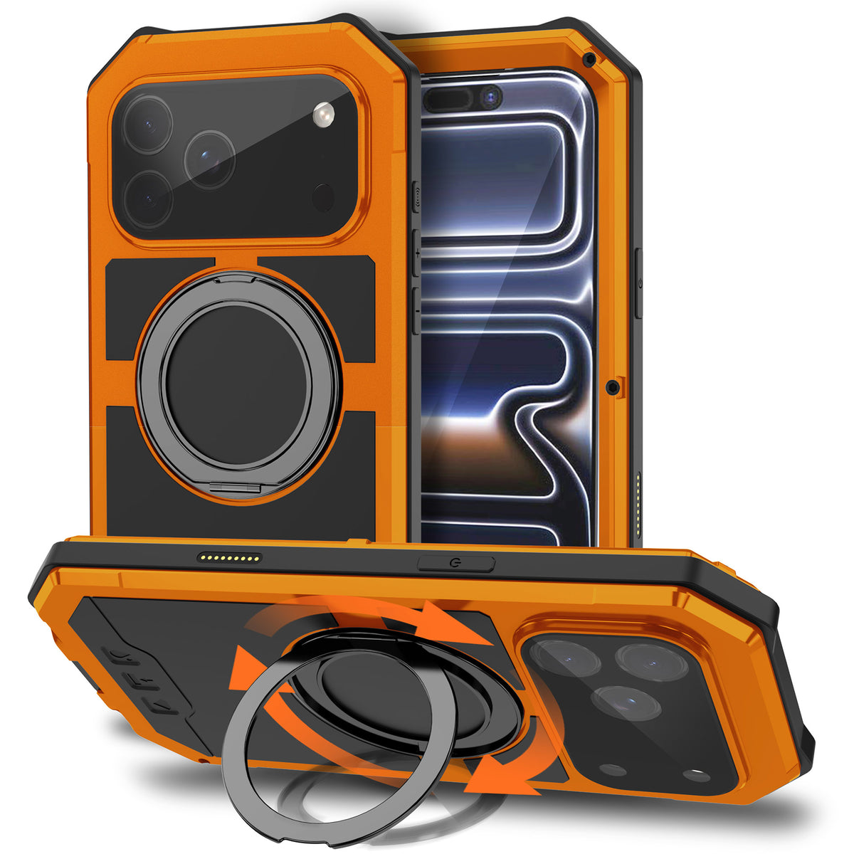 Ultramarine Technology 360° Ring Stand Armor Phone Case with Strong Magnetic Lock