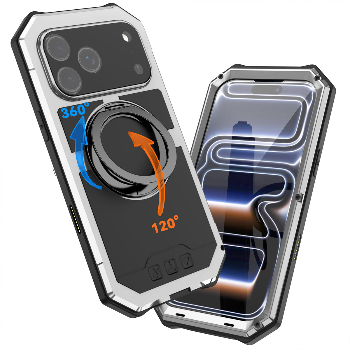 Ultramarine Technology 360° Ring Stand Armor Phone Case with Strong Magnetic Lock