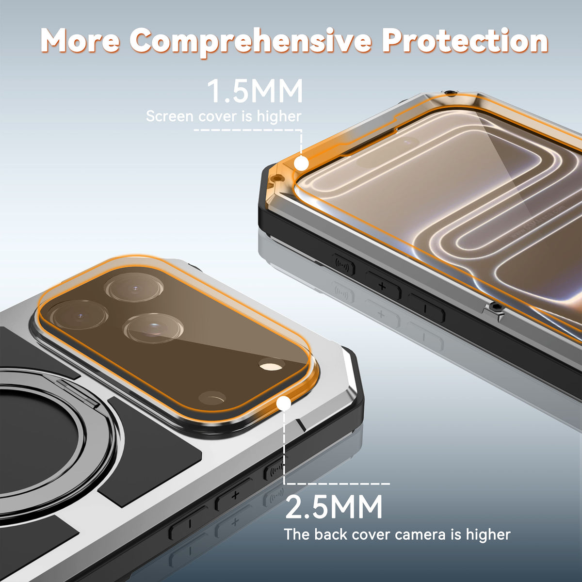 Ultramarine Technology 360° Ring Stand Armor Phone Case with Strong Magnetic Lock