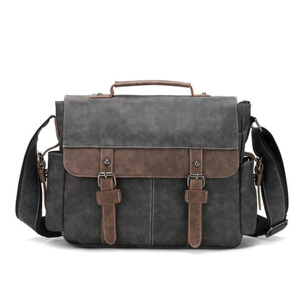 Men's PU Leather Messenger Bag Tablet Trend Retro Casual Simple Large Capacity