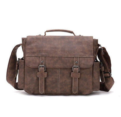 Men's PU Leather Messenger Bag Tablet Trend Retro Casual Simple Large Capacity