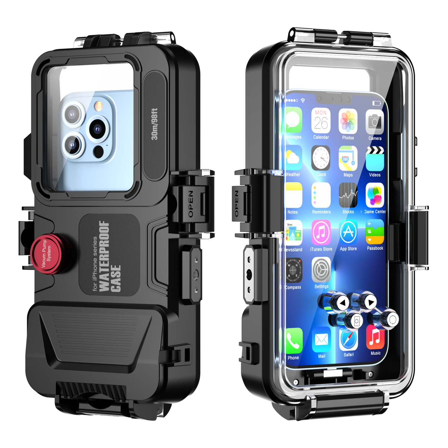 Multi-layer Lock Waterproof Apple iPhone 14 Case Diving 30m/98ft