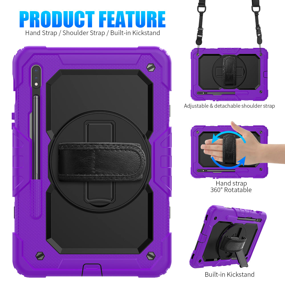 Tough Strap Built-in Screen Protector Galaxy Tab S7 Case Multi-functional