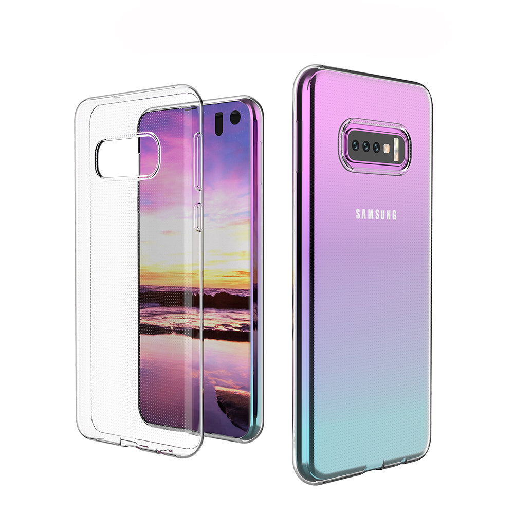 [2 Pack] Dot Clear Rubber Soft TPU Samsung Galaxy S10e Case Back Gel