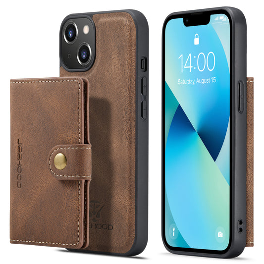 Magnetic Detachable Card Holder iPhone 14 Case Leather Flip