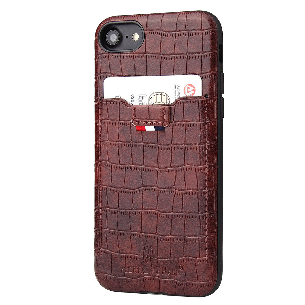 Crocodile Leather iPhone 7 Cover Business Card Holder Deluxe