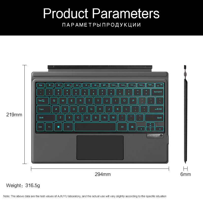 Magic V.3.0 Backlit Touchpad Keyboard Microsoft Surface Pro 7+ Slim