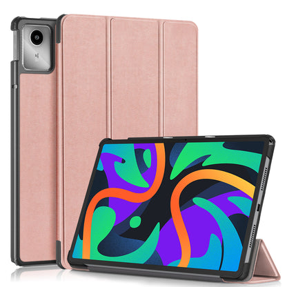 Tri-fold Caster Leather Lenovo Tab P11 (2024)  Case Hard Shell Slim