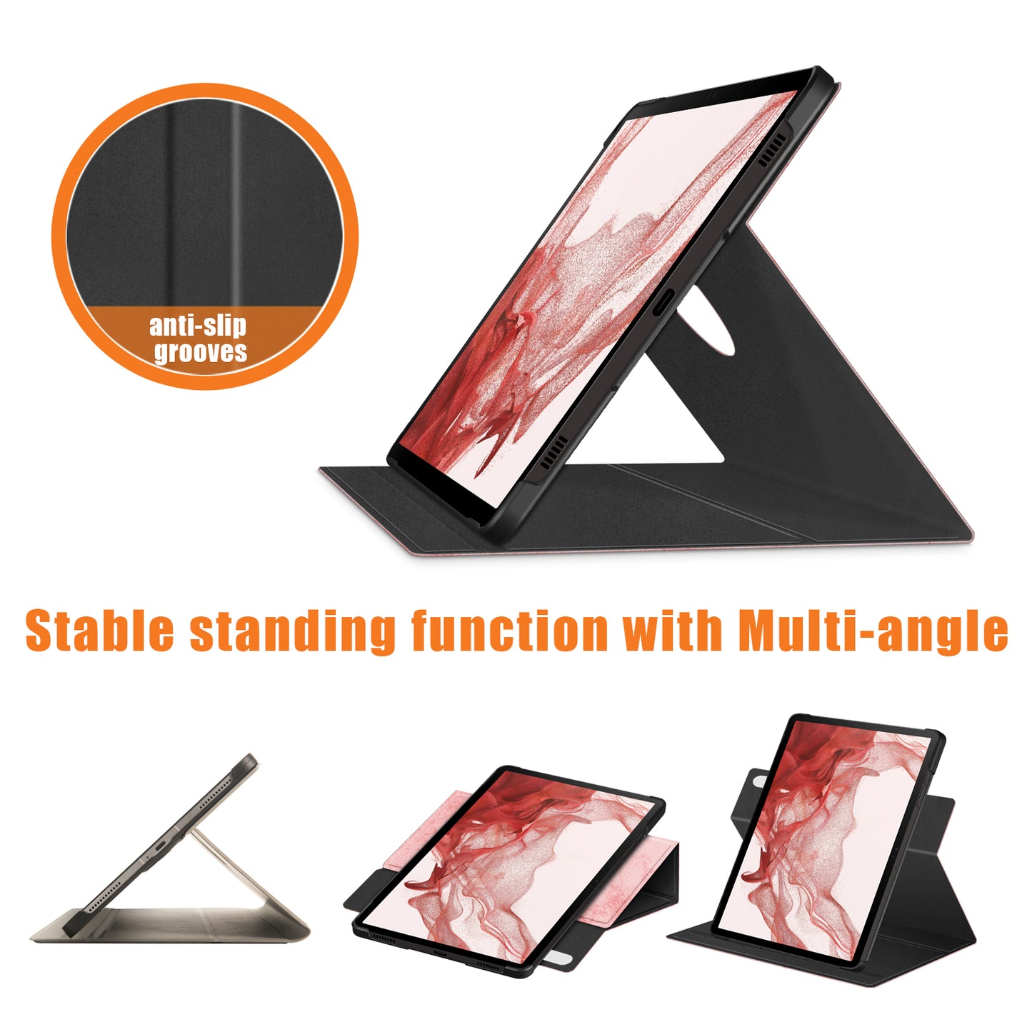 Rotating Stand Voltage Samsung Galaxy Tab S9 FE Case Leather