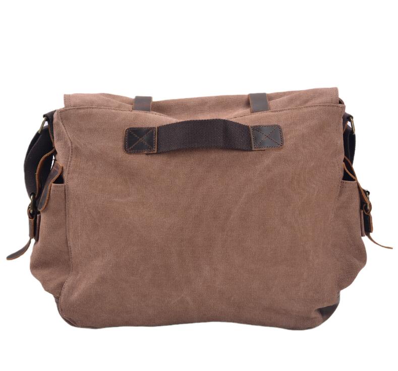 Men's Canvas Messenger Bag Tablet Leisure Large Capacity Travel Compartment Pockets