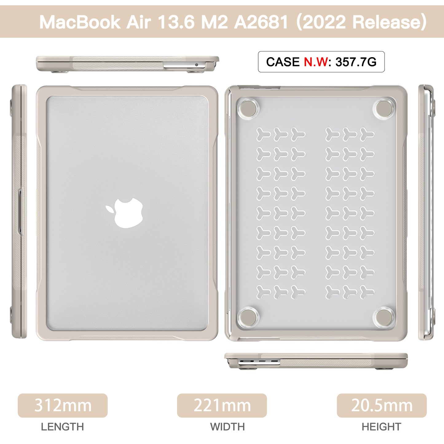 Popeye Apple MacBook Air 13.6 A2681 Case 360 Full Protection