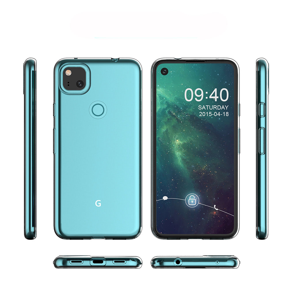 [2 Pack] Dot Clear Rubber Soft TPU Google Pixel 4A Case Back Gel