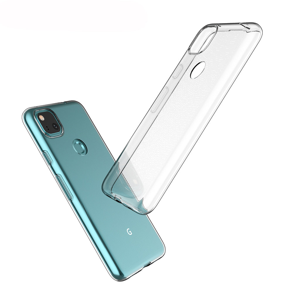 [2 Pack] Dot Clear Rubber Soft TPU Google Pixel 4A Case Back Gel