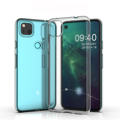 [2 Pack] Dot Clear Rubber Soft TPU Google Pixel 4A Case Back Gel