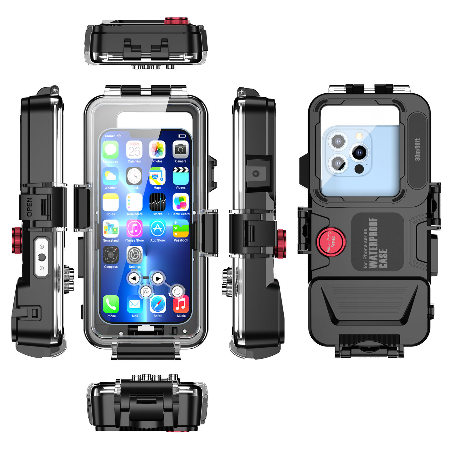 Multi-layer Lock Waterproof Apple iPhone 13 Pro Max Case Diving 30m