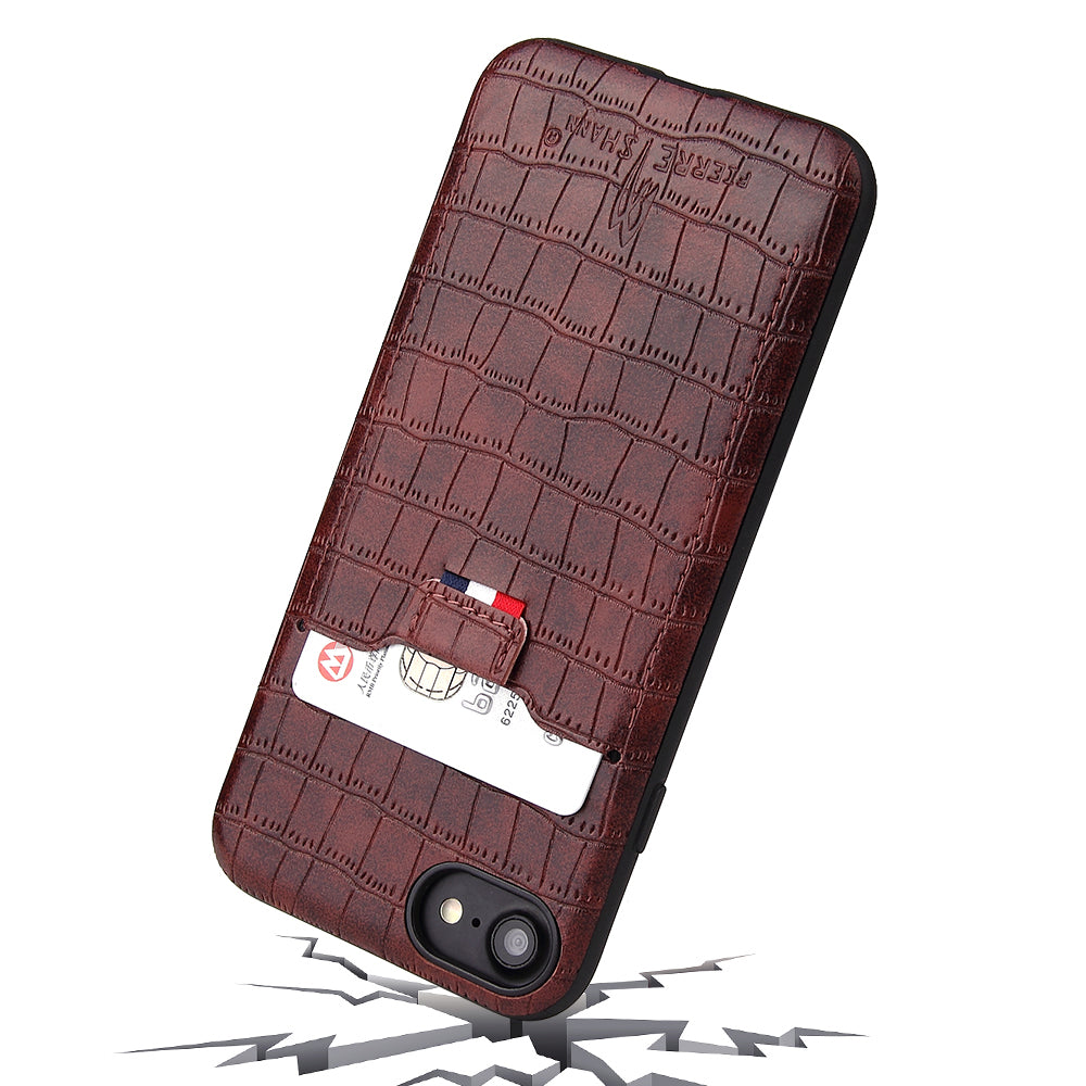 Crocodile Leather iPhone 7 Cover Business Card Holder Deluxe