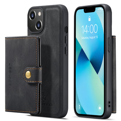 Magnetic Detachable Card Holder iPhone 14 Case Leather Flip