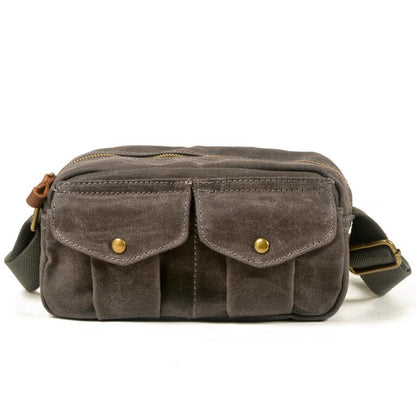 Men's Canvas Handbag Tablet Bag Leisure Sports Oblique Anti-splash Waterproof Retro