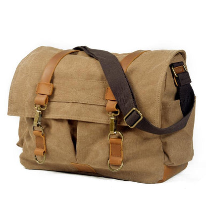 Men's Canvas Messenger Bag Tablet Casual Literary Retro Diagonal Span Simple