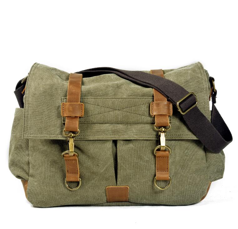 Men's Canvas Messenger Bag Tablet Casual Literary Retro Diagonal Span Simple