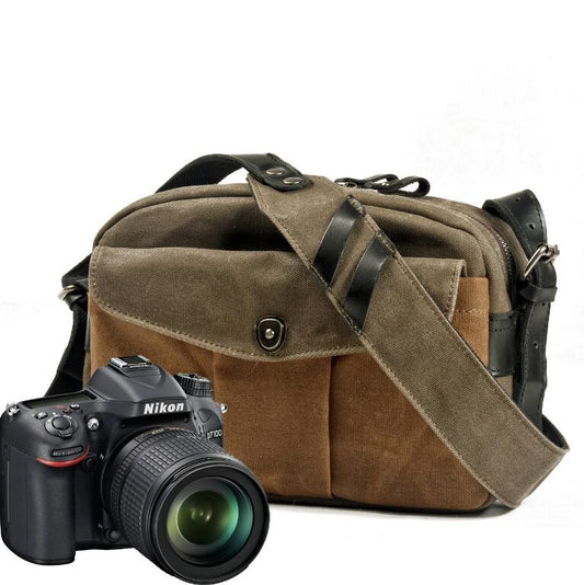 Men's Canvas Camera Bag Outdoor Photography Professional Digital SLR Waterproof Splicing