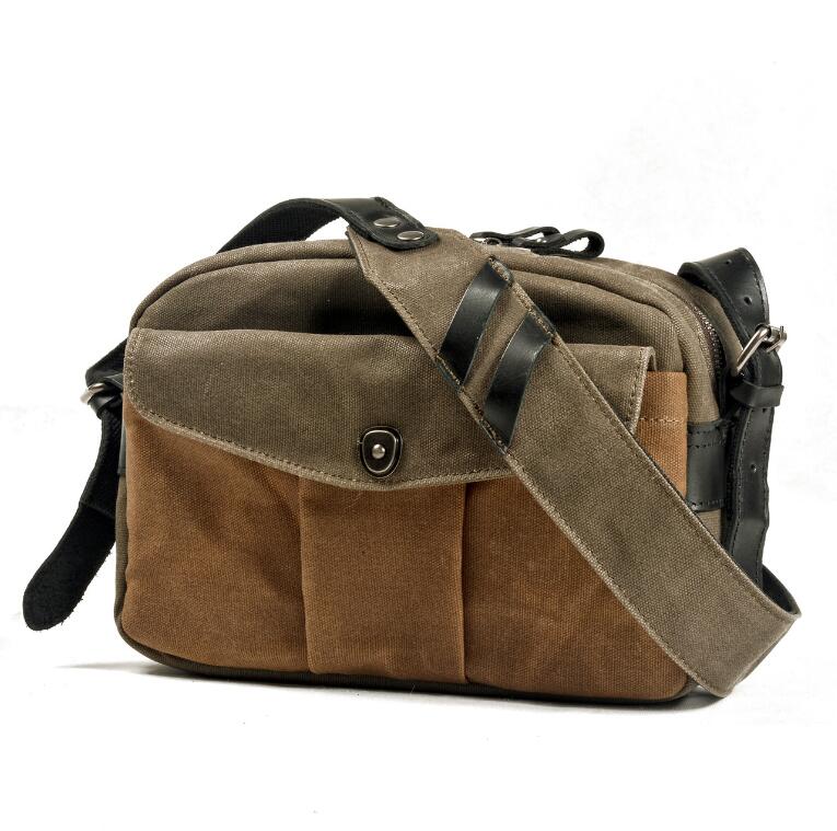 Men's Canvas Camera Bag Outdoor Photography Professional Digital SLR Waterproof Splicing