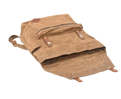 Men's Canvas Backpack Laptop Bag Outdoor Travel Camping Retro Equipment Large Capacity