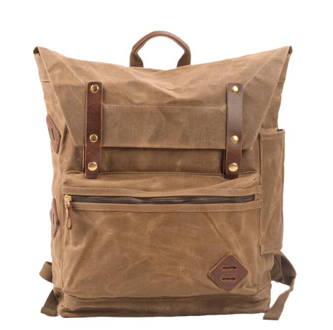 Men's Canvas Backpack Laptop Bag Outdoor Travel Camping Retro Equipment Large Capacity