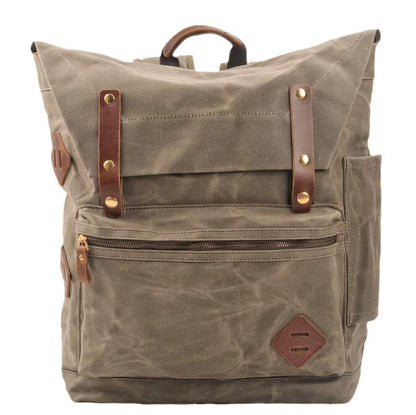 Men's Canvas Backpack Laptop Bag Outdoor Travel Camping Retro Equipment Large Capacity