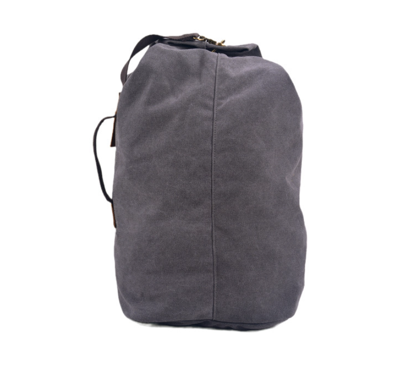 Men's Canvas Duffel Bag Laptop Cylinder Student Sports Basketball Travel Fitness