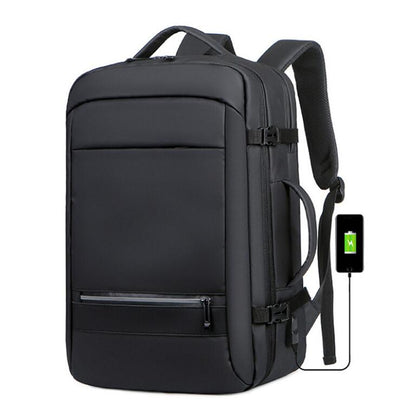 Men's Nylon Backpack Laptop Bag Business Power USB Charging High School Students