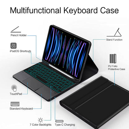 Voltage Slim Backlit Touchpad Keyboard iPad Pro 12.9 (2021) Case Magnetic