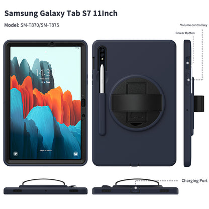 Spiderman Galaxy Tab S8+ Case Genuine Leather 360 Hand Holder