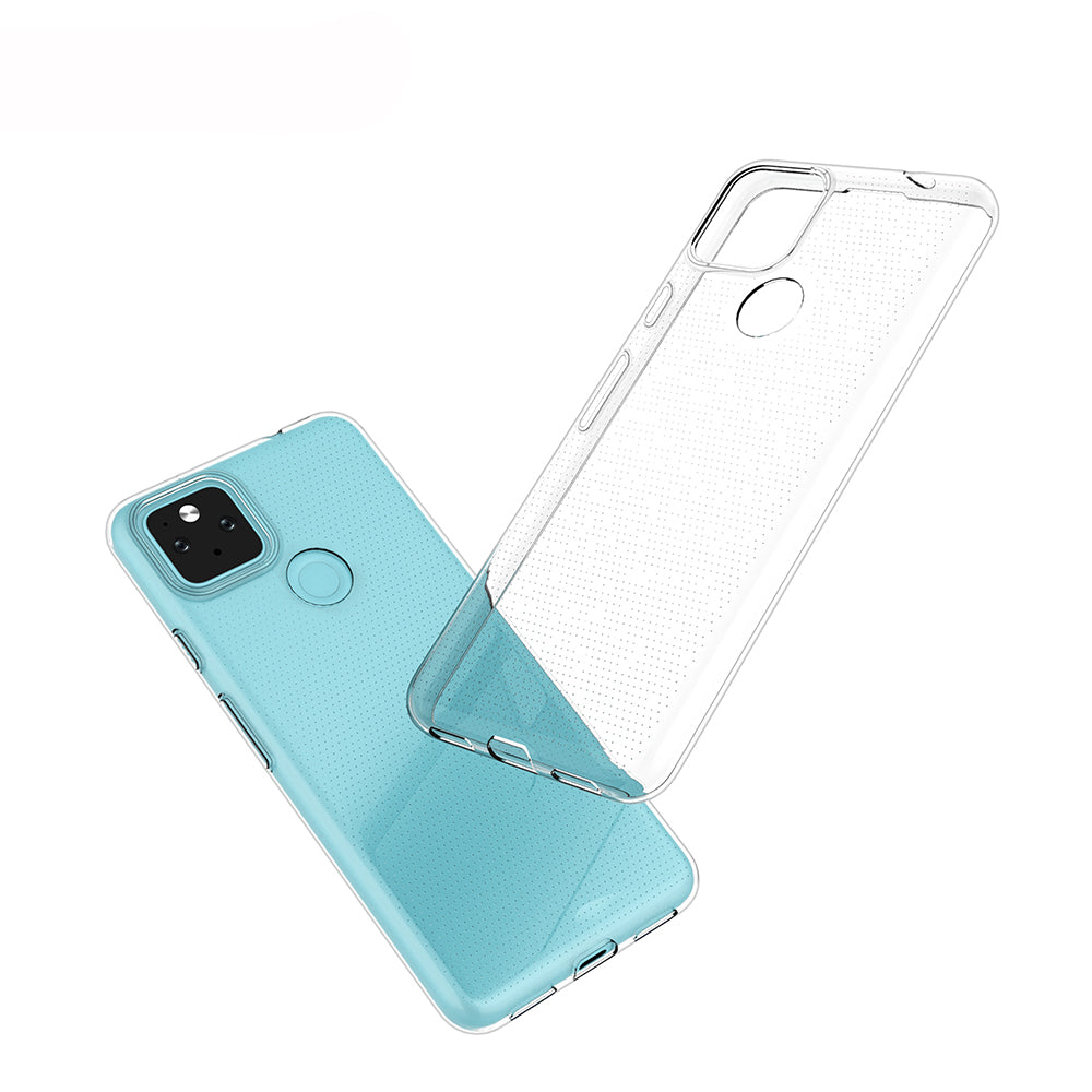 [2 Pack] Dot Clear Rubber Soft TPU Google Pixel 5A Case Back Gel