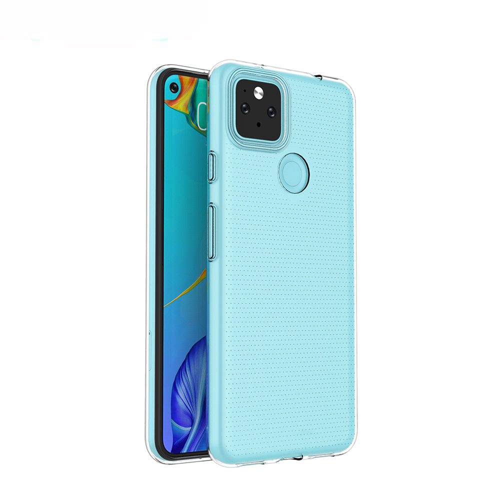 [2 Pack] Dot Clear Rubber Soft TPU Google Pixel 5A Case Back Gel