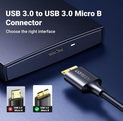 5Gbps Transferring Speed Hard Drive Cable Micro-B to USB-A