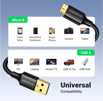 5Gbps Transferring Speed Hard Drive Cable Micro-B to USB-A