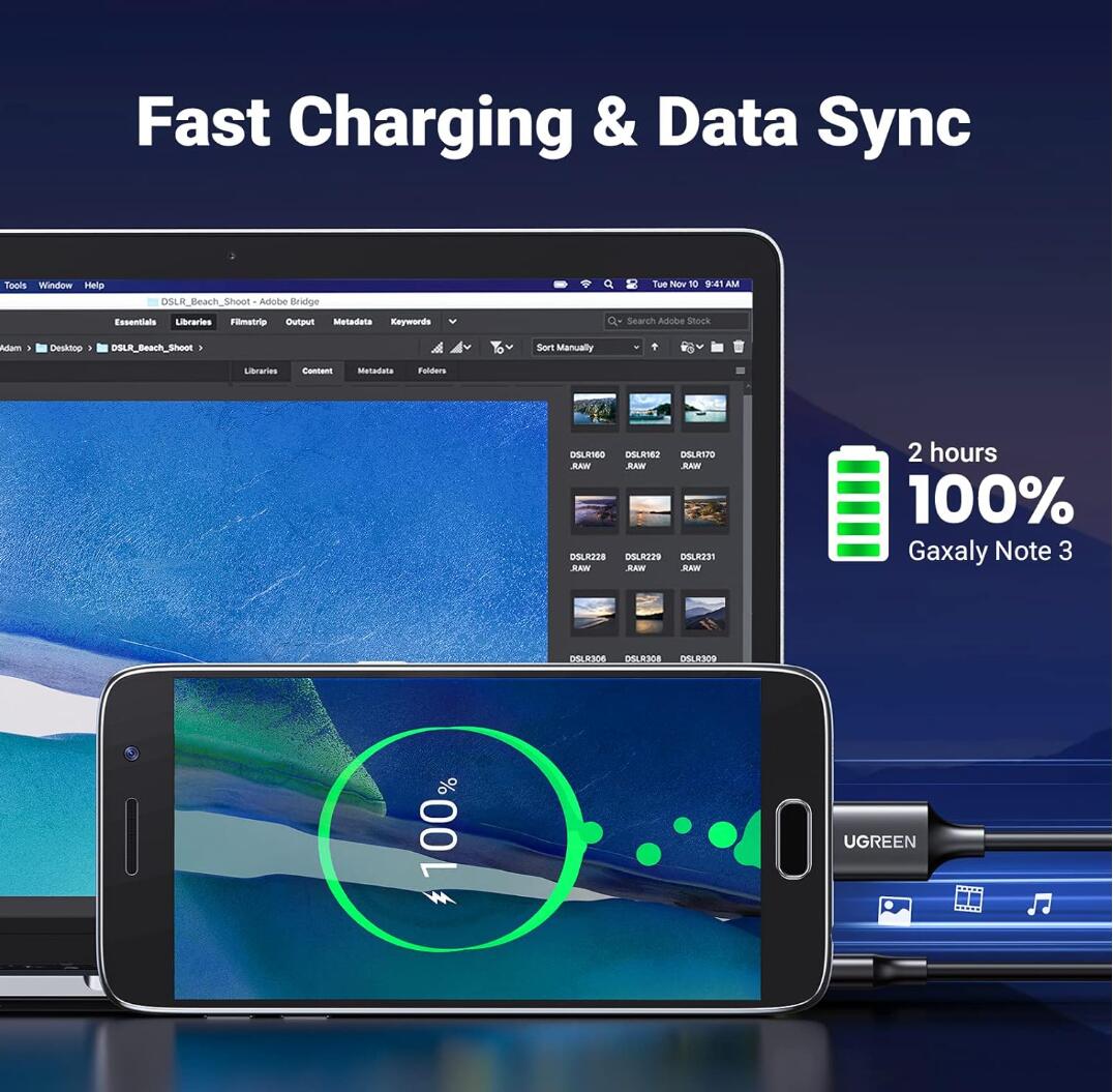 5Gbps Transferring Speed Hard Drive Cable Micro-B to USB-A