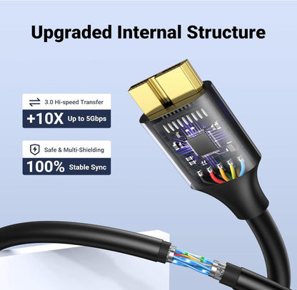 5Gbps Transferring Speed Hard Drive Cable Micro-B to USB-A